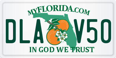 FL license plate DLAV50