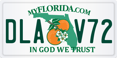 FL license plate DLAV72