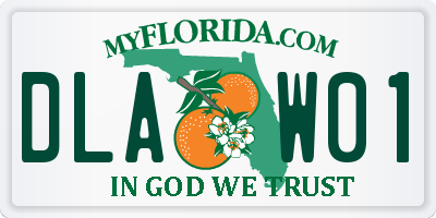 FL license plate DLAW01