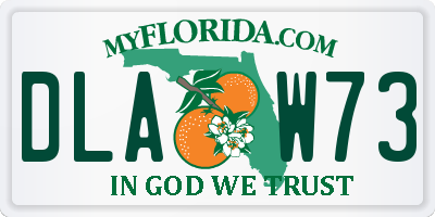 FL license plate DLAW73