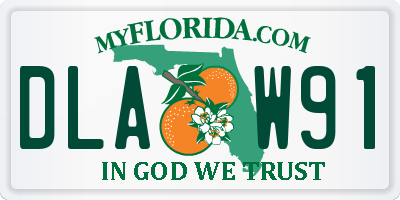 FL license plate DLAW91