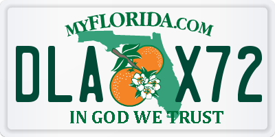 FL license plate DLAX72