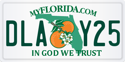 FL license plate DLAY25