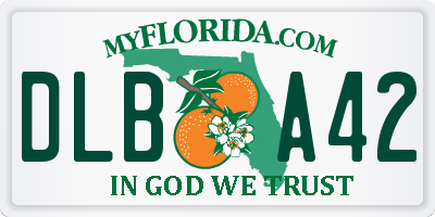 FL license plate DLBA42