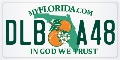 FL license plate DLBA48
