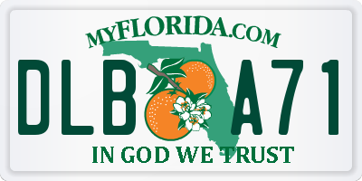 FL license plate DLBA71
