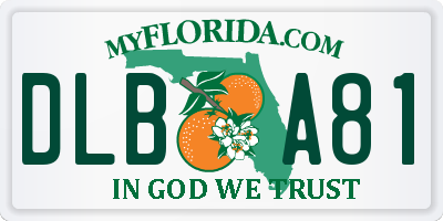 FL license plate DLBA81