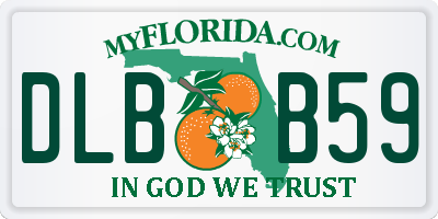 FL license plate DLBB59