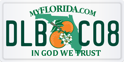 FL license plate DLBC08