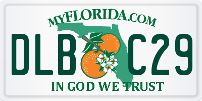 FL license plate DLBC29
