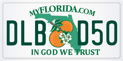 FL license plate DLBD50