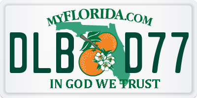 FL license plate DLBD77