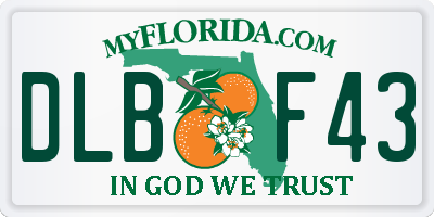FL license plate DLBF43