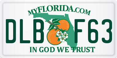 FL license plate DLBF63