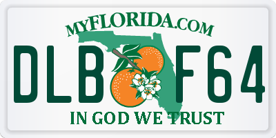 FL license plate DLBF64