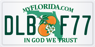FL license plate DLBF77