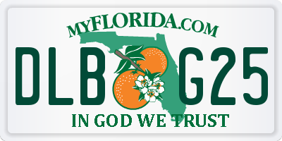 FL license plate DLBG25