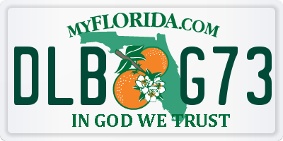 FL license plate DLBG73