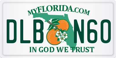 FL license plate DLBN60