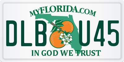 FL license plate DLBU45