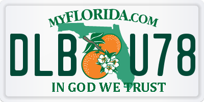 FL license plate DLBU78