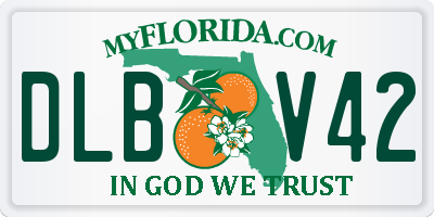 FL license plate DLBV42