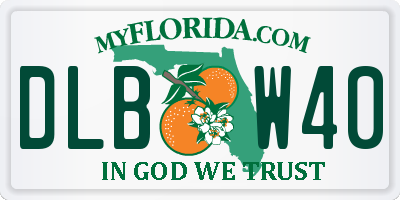 FL license plate DLBW40