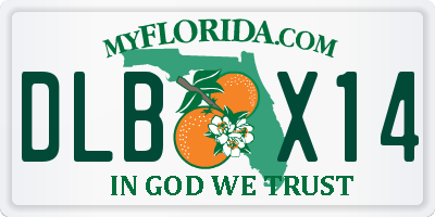 FL license plate DLBX14