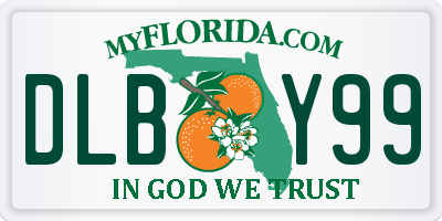 FL license plate DLBY99