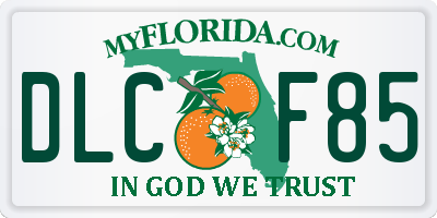 FL license plate DLCF85