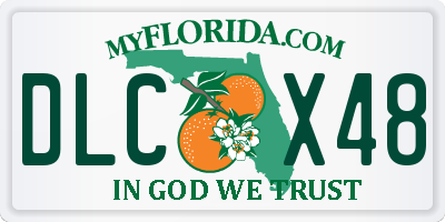 FL license plate DLCX48