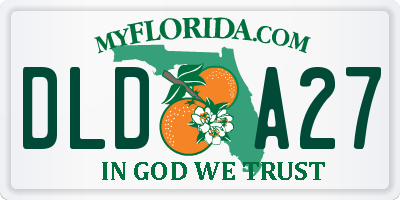 FL license plate DLDA27