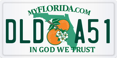 FL license plate DLDA51