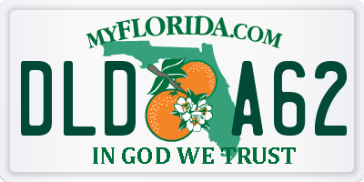 FL license plate DLDA62