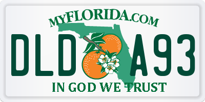 FL license plate DLDA93