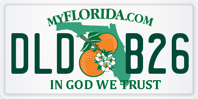 FL license plate DLDB26