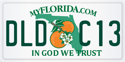 FL license plate DLDC13