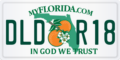 FL license plate DLDR18