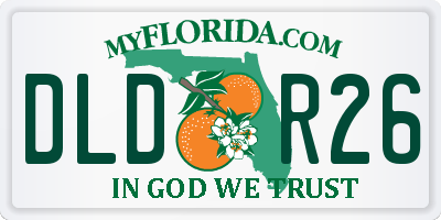 FL license plate DLDR26