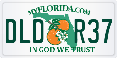 FL license plate DLDR37