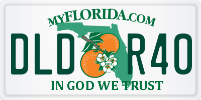 FL license plate DLDR40