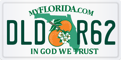 FL license plate DLDR62