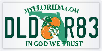 FL license plate DLDR83