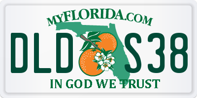 FL license plate DLDS38