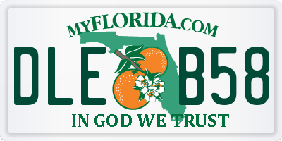 FL license plate DLEB58