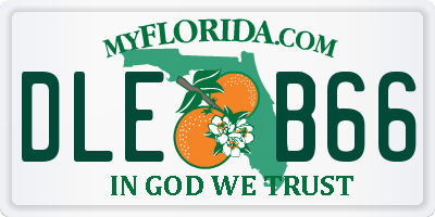 FL license plate DLEB66