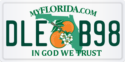 FL license plate DLEB98