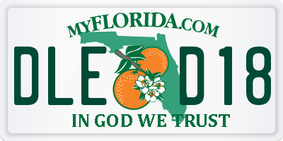 FL license plate DLED18