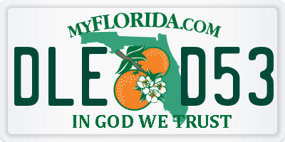 FL license plate DLED53
