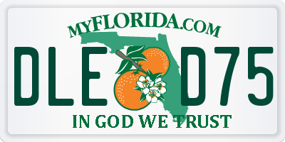 FL license plate DLED75
